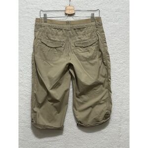 Alpine Design Womens Khaki Capri Pants Roll Up Casual Elastic Waist Size 8‎